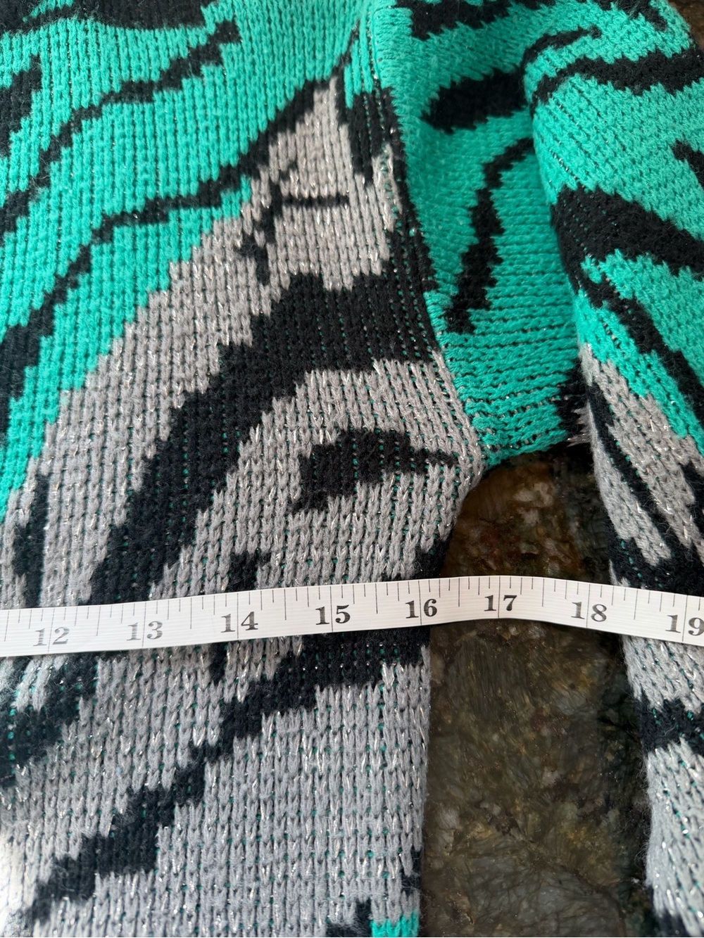VTG 80’s Metallic Animal Print Mock Neck Sweater. Cyndi Lauper. SZ S. Madonna - Picture 4 of 5